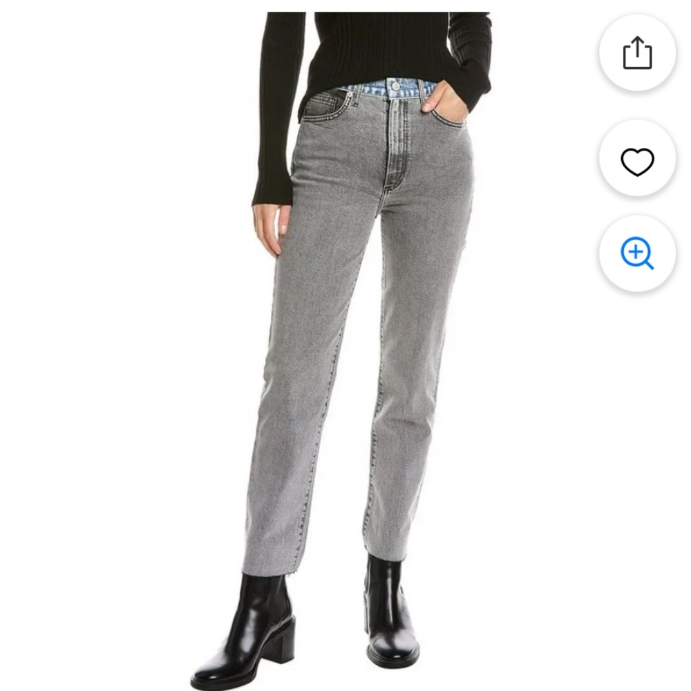 LE JEAN Sabine Blue Grey High-Rise Straight Jean